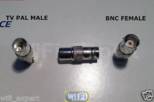 1x Nickel BNC female jack to IEC PAL DVB-T TV male plug RF adapter connector USA
