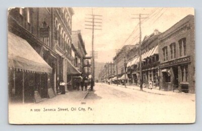 Oil City Pennsylvania, PA Seneca Street Armour & Co. - Rotograph Postcard 1914