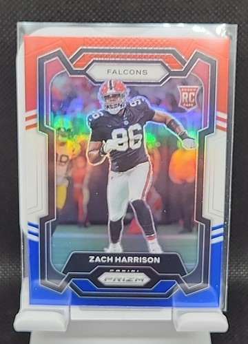 2023 Panini Prizm Football Zach Harrison Rosso Bianco e Blu Rifrattore RC Rookie - Foto 2 di 3