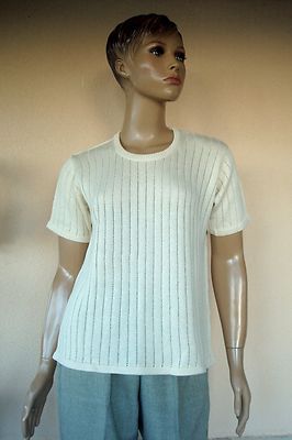 Pull Printanier Habillé Blanc Manches Courtes - Taille T M/L 42/44 - Neuf Sans étiquettes
