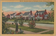 1940 Huntington Avenue homes Newport News Virginia linen postcard E994