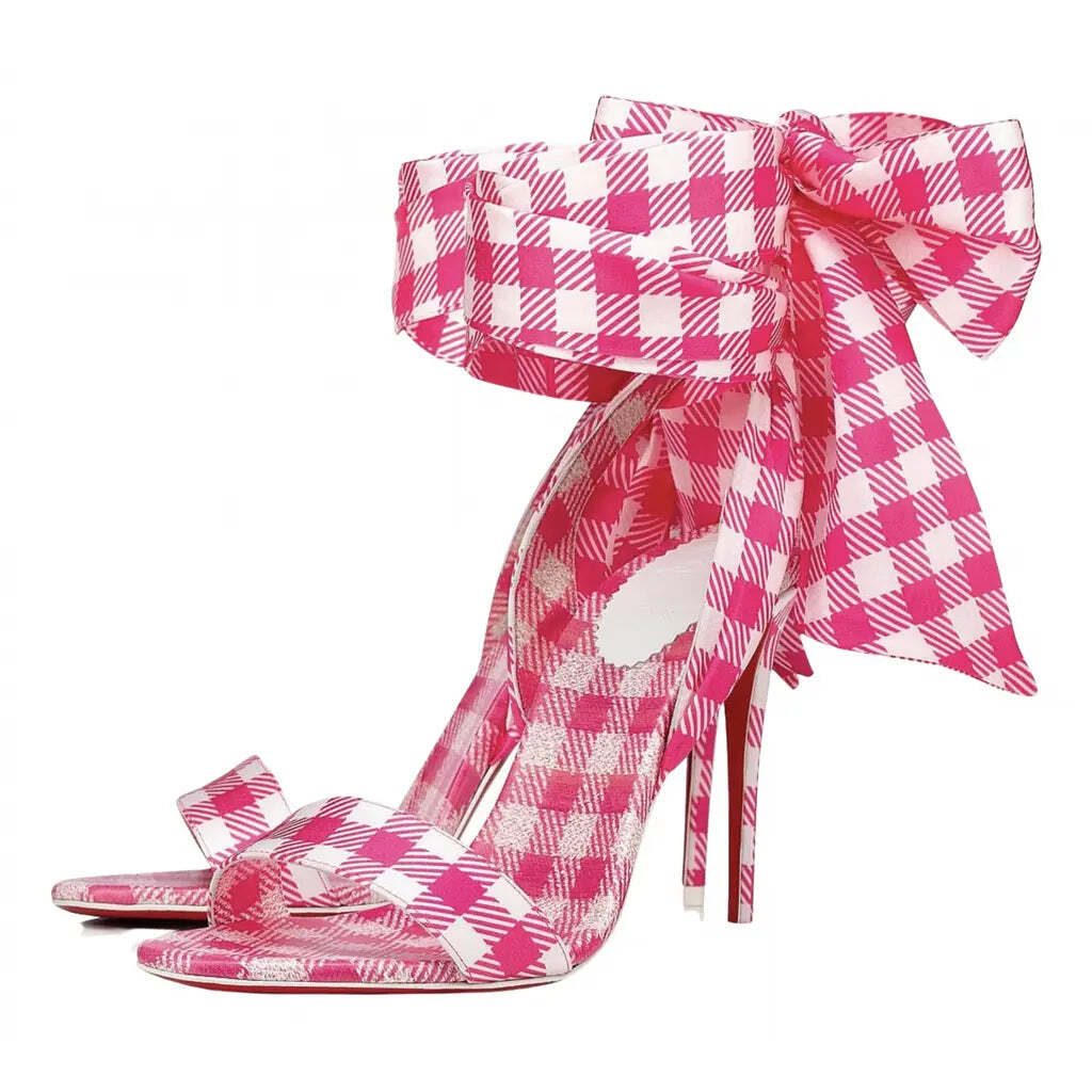 Christian Louboutin Sandale Du Desert 100 Pink White Lace Up