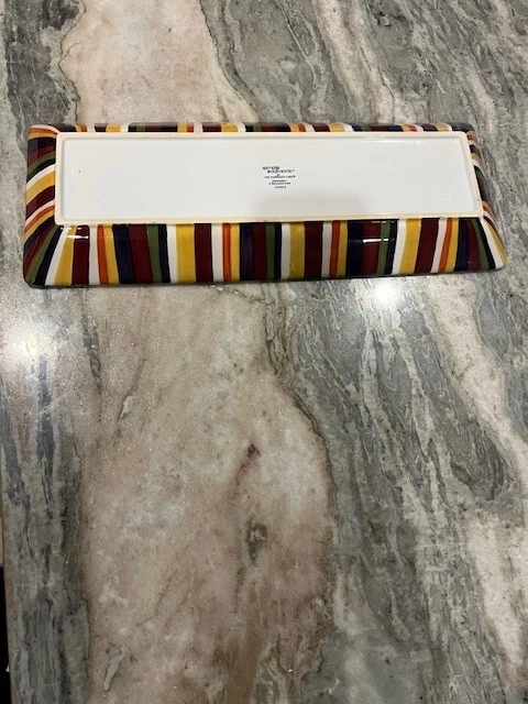 Pampered Chef Simple Additions Fall colors Striped rectangular Serving Dish/Tray - Image 2 of 4