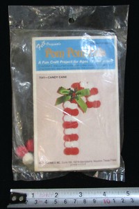Vintage Felt Originals POM POM PALS Craft Project 7041 CANDY CANE Cutsie Kitsch