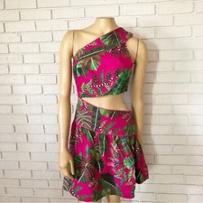 Farm Rio Women’s Pink Leaves Mini Dress - Size XL