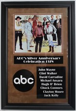 JOHN WAYNE CLINT WALKER SIGNED FRAMED COLLAGE WESTERN TV LEGENDS 1978 ABC