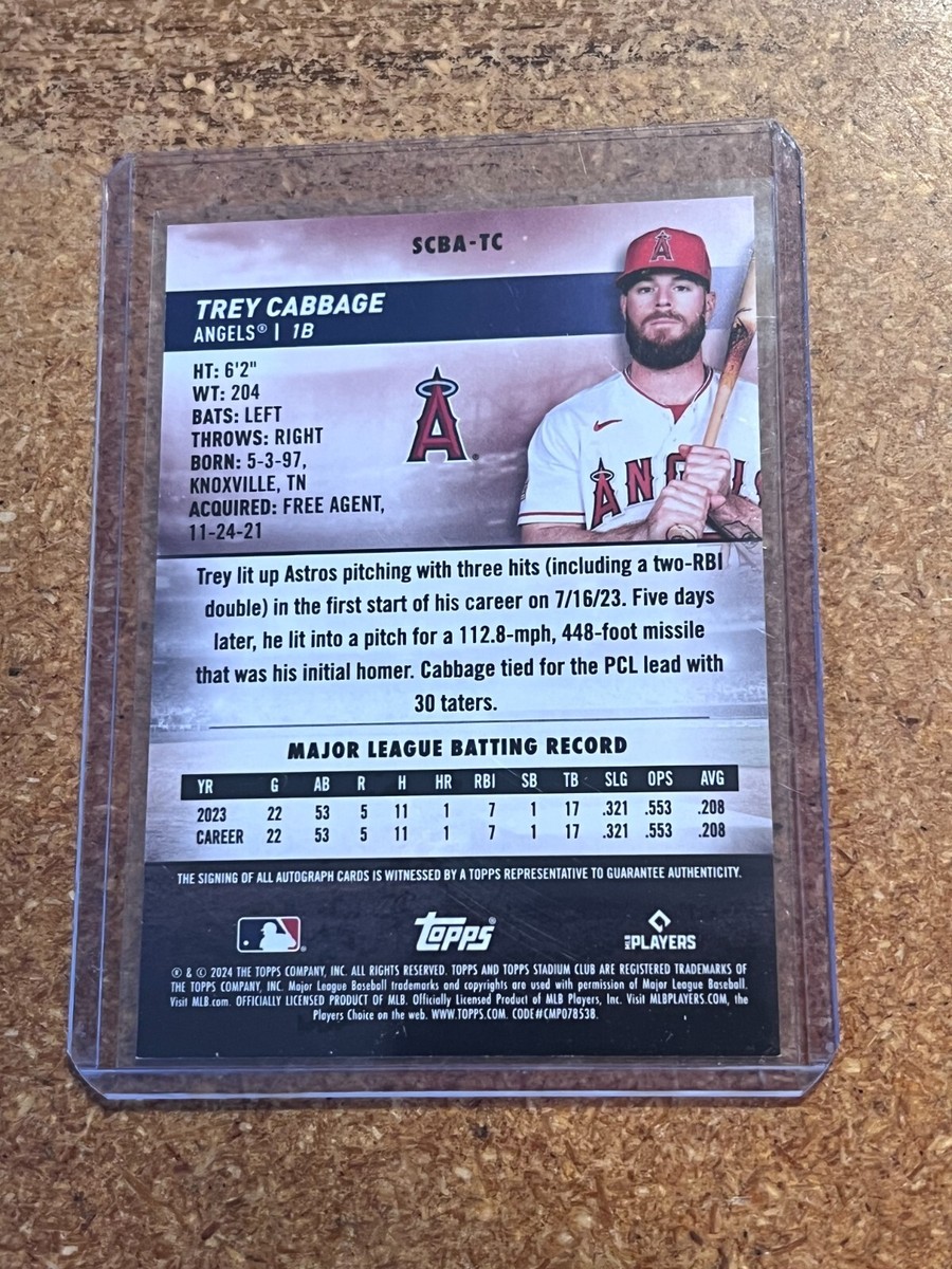 2024 Topps Stadium Club Baseball # SCBA-TC Trey Cabbage RC 