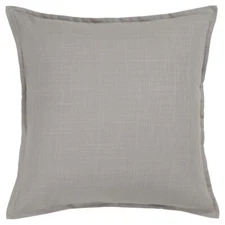 Rizzy Gray Single-Color Knife Edge Slub Transitional Throw Pillow Solid T05677