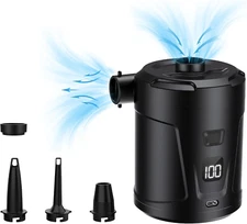 Electric Air Pump for Inflatables,  5200Mah Air Mattress Pump Portable with 4 No
