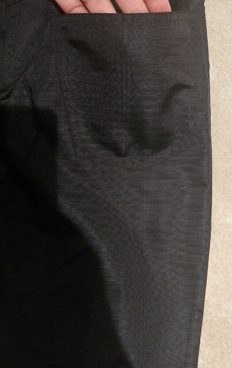 Pantaloni a mosca Yves Saint Laurent neri filigrana seta sfilacciata fascia con bottoni taglia 34 US 2