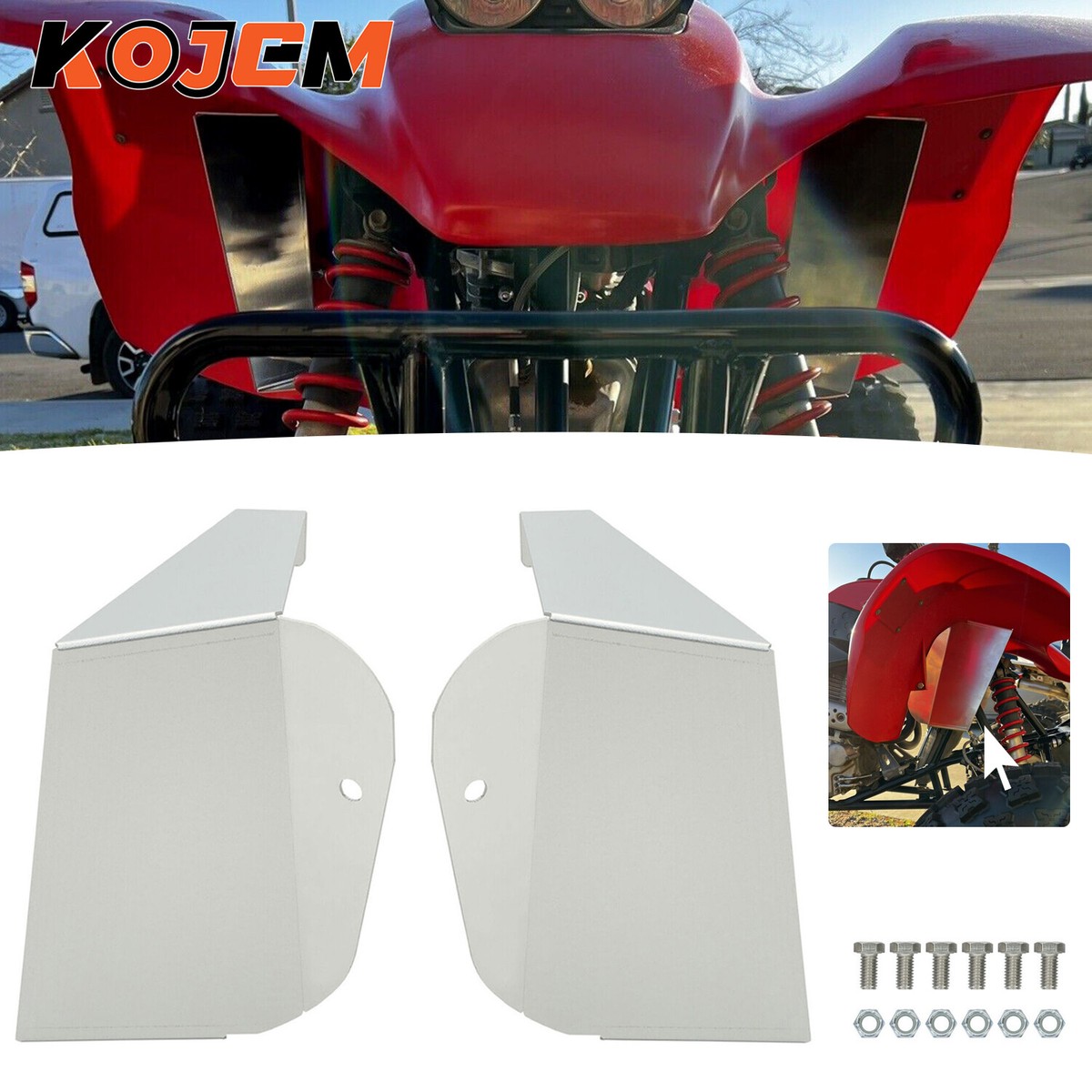 1993-2004 Honda 400EX TRX400X Air Shrouds W/ Bolts Powder Coated