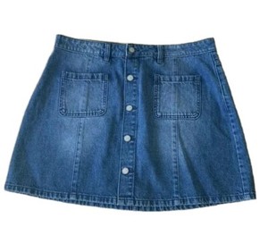 blue button up skirt