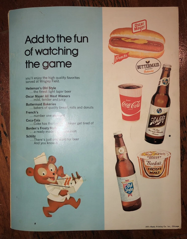 ERNIE BANKS autographed signed 1977 CUBS Ernie Banks Day SCORECARD & game Ticket - Image 3 of 4