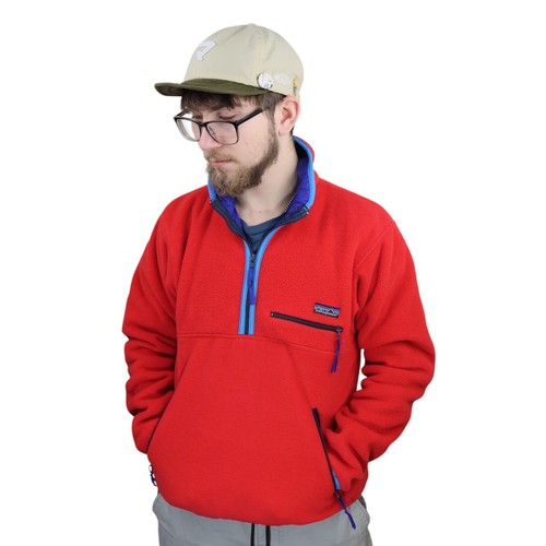 Vtg 80s 90s Patagonia Glissade Fleece Jacket Mens Sz Small Red Blue MADE IN USA - Picture 2 of 11