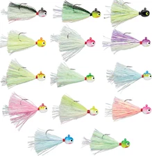 VMC Hot Skirt Glow Jig 2 pack Walleye & Panfish Glow-in-the-Dark Fishing Jig