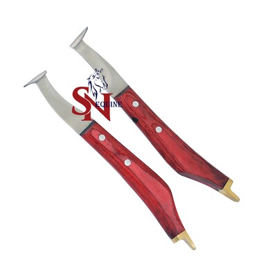 Hoof Knives Set Left,Right with Brass Horseshoeing Topper Handed Razor Edge shar