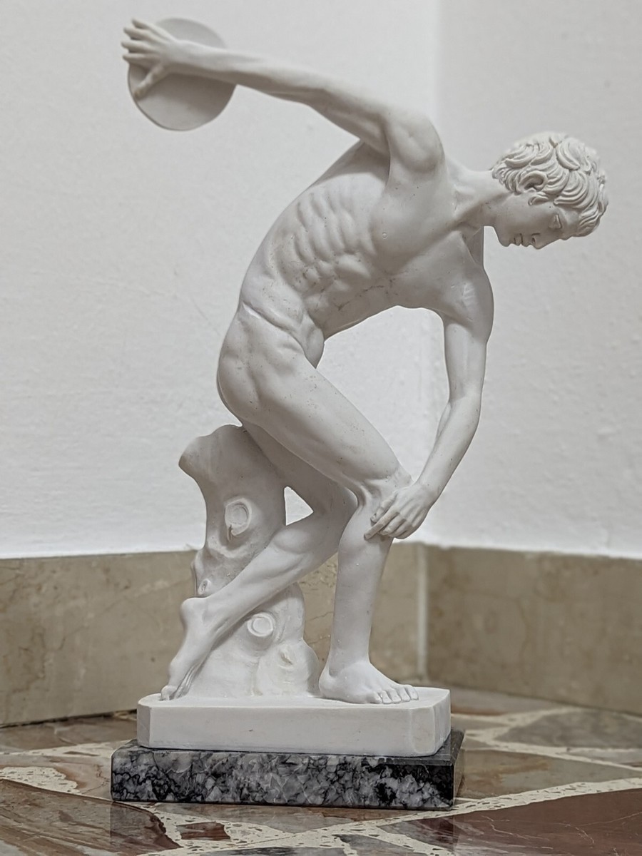 Discobolus Of Myron Statue H 27 Cm (10.63'') White | eBay