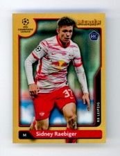 2021-22 Sidney Raebiger Topps Merlin Chrome Gold Refractor Rookie Card 28/50. rookie card picture
