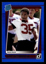 Jaret Patterson 2021 Donruss #298 Commanders RATED ROOKIE BLUE PRESS PROOF