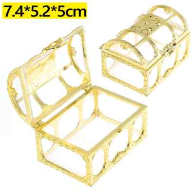 2025 Pirate Gold Coin Box Retro Transparent Pirate Treasure Chest Crystal Gem