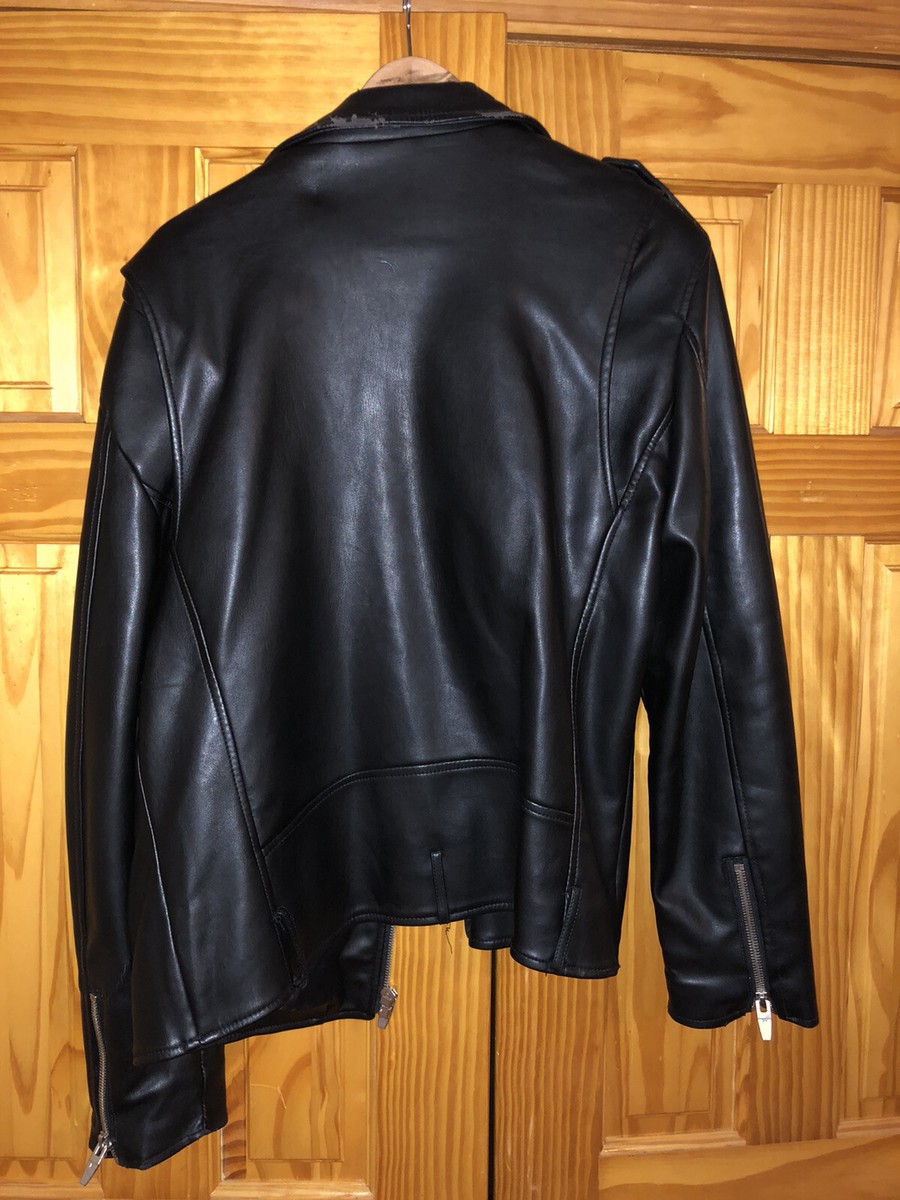 【ZARA】LEATHER RIDERS JACKET XL SIZE 本革 Zara Women 100% Genuine Leather Biker Jacket With Zipper