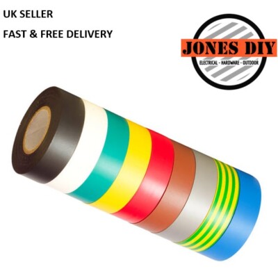 ELEKTRO PVC KLEBEBAND 19MM ISOLIER ISOLIERBAND LANG SCHWER ENTFLAMMBAR ROLLEN