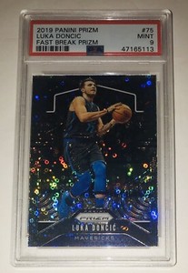 2019 PANINI PRIZM FAST BREAK PRIZM #75 LUKA DONCIC DALLAS MAVERICKS PSA 9 MINT!
