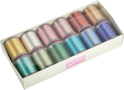 FUJIX King Star Twinkura 12 Sets Metallic Color 12 Color Decoration Sewing 200m