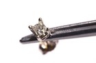 14k white gold .30ct SI3 H princess diamond stud earrings ladies gents — photo 9