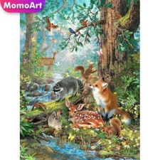 Paint by Numbers Adults Kids Forest and Animal Diy Painting Kit 40x50cm Canvas
