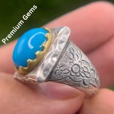 Clean Rare Turquoise Ring Nishapuri Feroza Natural Feroza Ring Shia Rings