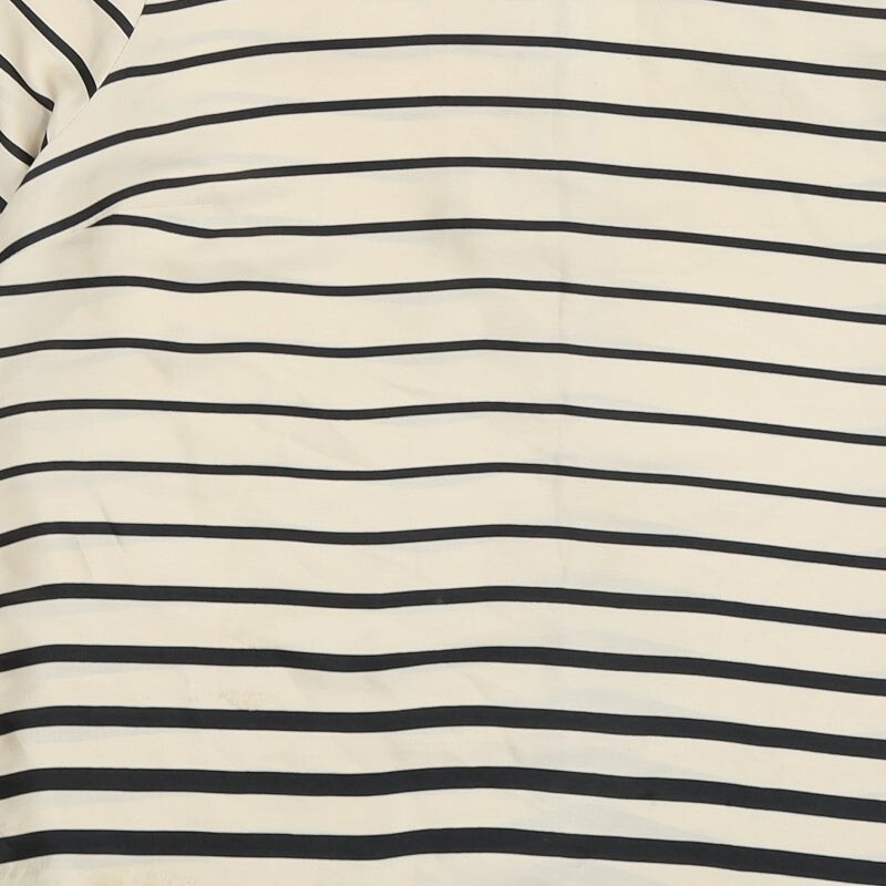 Womens Gold Striped Polyester Blend Basic Blouse … - image 10