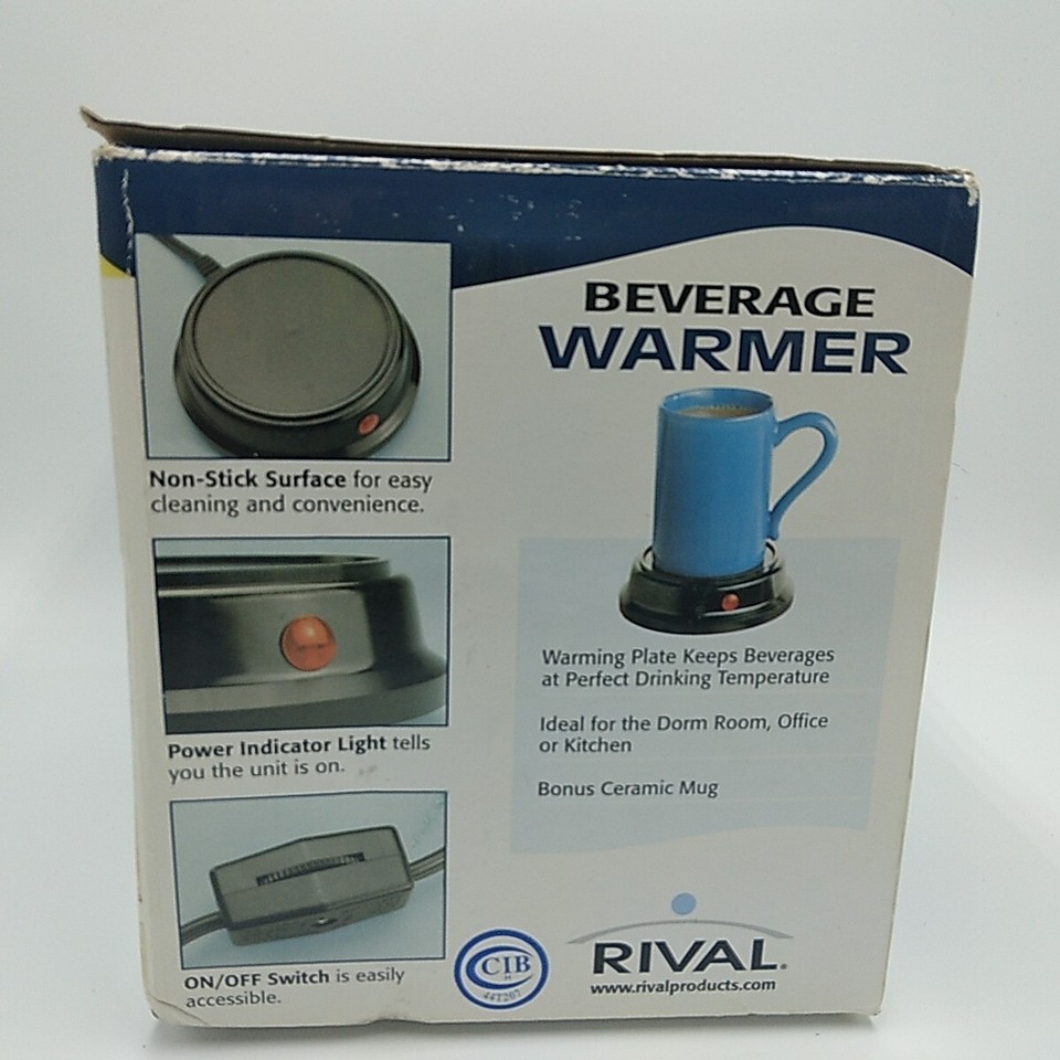 Rival Coffee Beverage Warmer With 8 oz Ceramic Mug Blue eBay