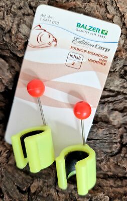 Balzer Rutenclip-Bissanzeiger gelb 10-16mm 2 Stück Yellow Rod Clips ABVERKAUF