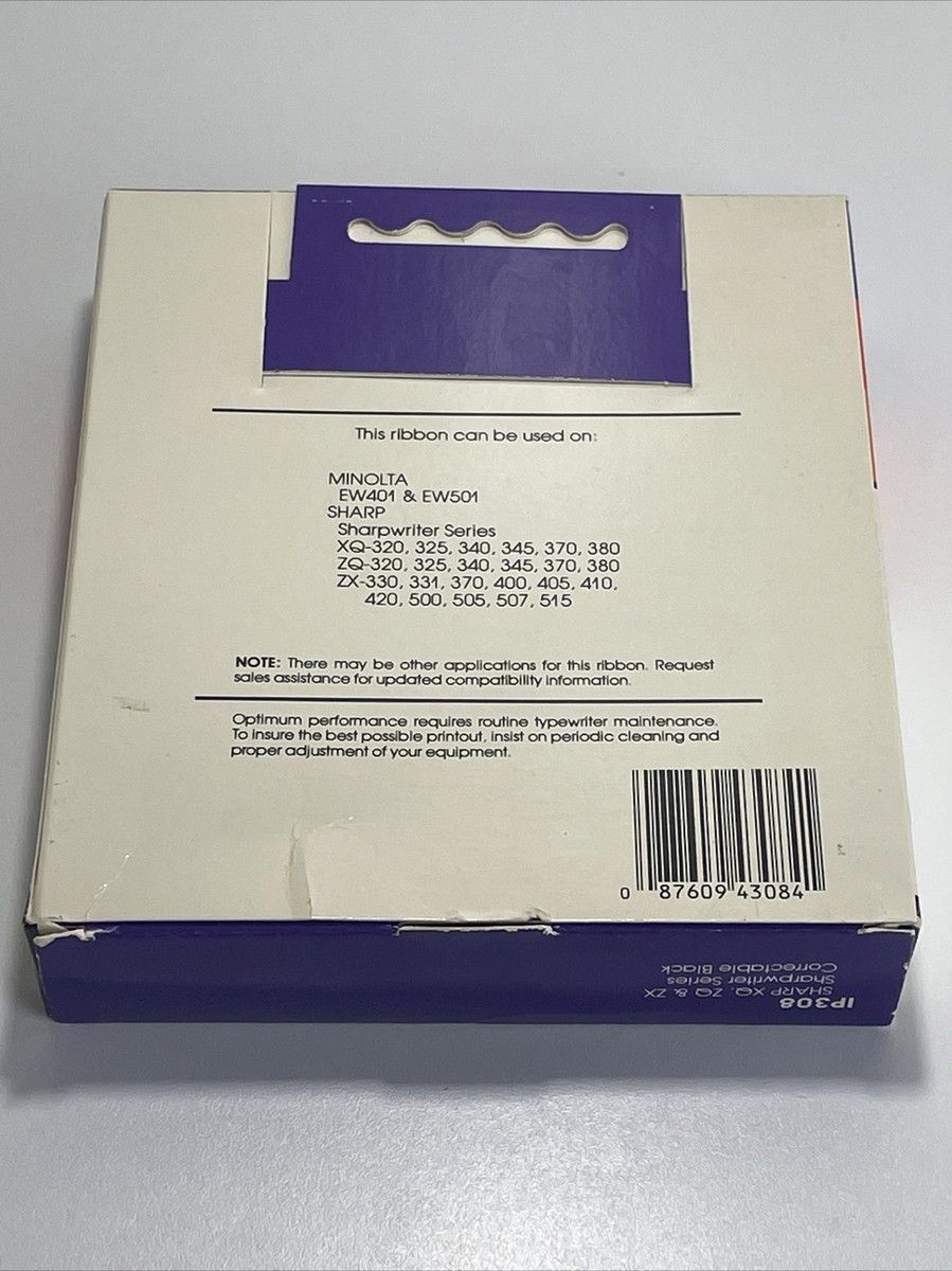 NEW-One Up IP308 Correctable Black Ribbon-Sharp XQ,ZQ & ZX