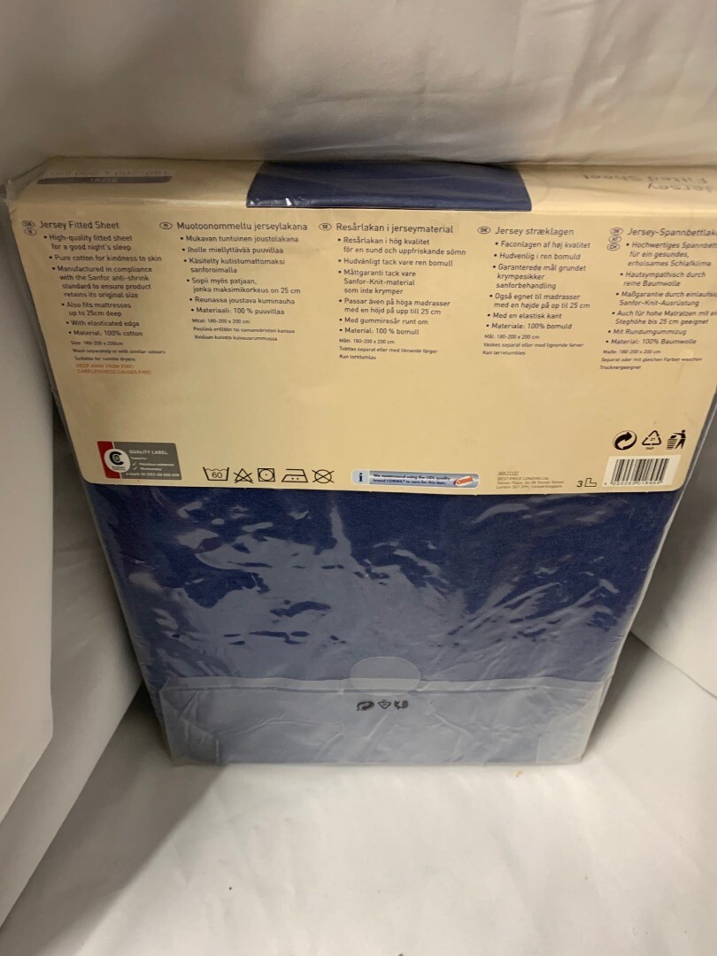 bnwt MERADISO navy blue jersey fitted sheet 180cm by 200cm cg b44 eBay