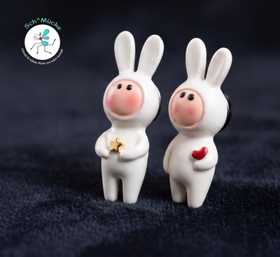 Anstecker 3D-Hase Herz Liebe Stern Talisman Glücksbringer Geschenkidee Rarität