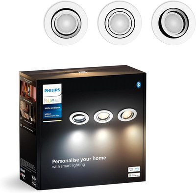 Philips Hue Milliskin White Ambiance Einbauspot, Weiß, (400Lm / 70Mm), 3Er Pack,