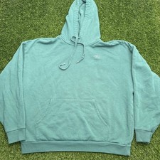 Alo Yoga Green Pullover Hoodie Mens XL Sweatshirt Metal Logo Front Pocket