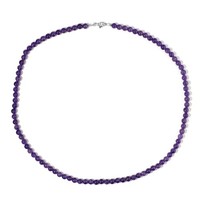 Sambische Amethyst-Sterling-Silber-Halskette