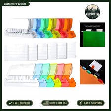 Durable Multicolor File Folder Tabs - 120 Pack with Easy-View Inserts Included