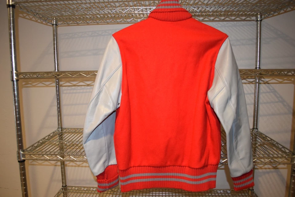 Ohio State Buckeyes vtg BLANK Wool Leather Letterman Jacket Size 36 - Image 3 of 4