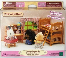 CALICO CRITTERS Epoch CHILDREN’S BEDROOM SET bunk beds, desk, books + *sealed