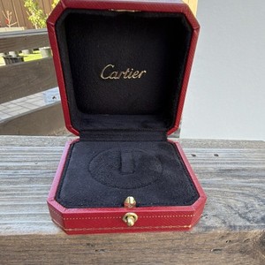 Cartier Red Ring Box Gold Trim Original Outer Box for 1 Ring Red Black Gold