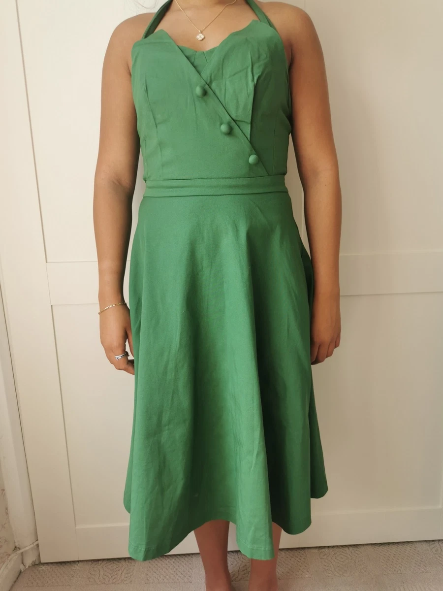 lindy bop halter neck dress Diane Paradise Palm Swing Dress Lindy Bop