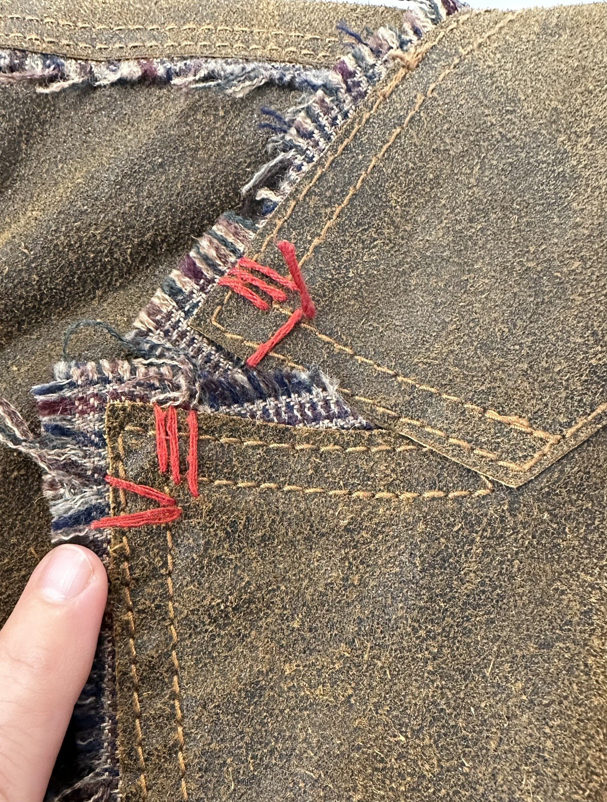 RAW Distressed Leather Blazer Patchwork Design Ra… - image 13