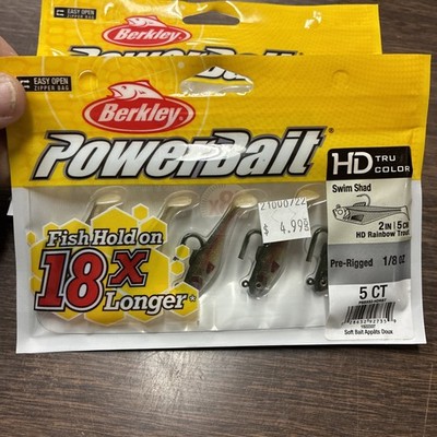 Berkley Powerbait Pre-Rigged Swim Shad Soft Bait 2'' 1/8oz HD Rainbow Trout