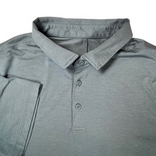 Lululemon Evolution Polo Shirt Mens Medium Steel Blue Short Sleeve Athletic Golf
