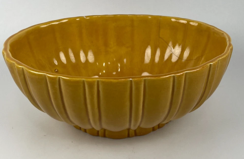 Vintage Haeger Pottery Gold Butterscotch Oval Planter 4020B USA 9.75" L 6.5" W - Image 3 of 4