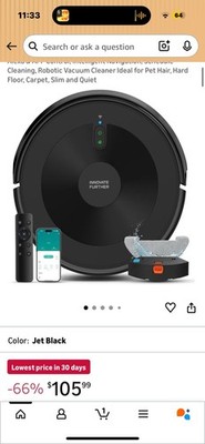 5000Pa Robot Vacuum Mop 3 in 1 Alexa Pet Hair Navigation Carpet Hard Floor Quiet